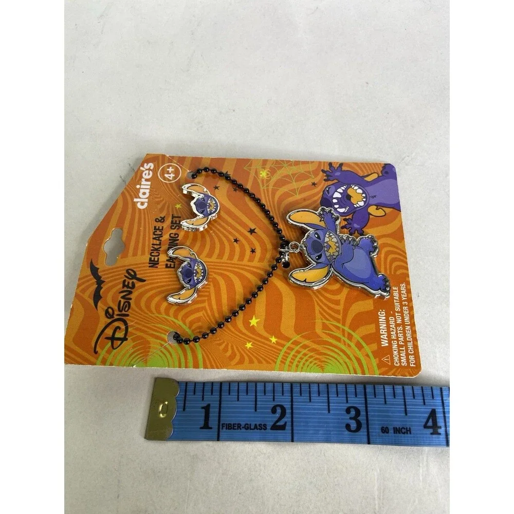 Disney Stitch Halloween Earrings and Necklace Set NEW